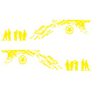 2 PCS/Set D-123 Soldiers Pattern Car Modified Decorative Sticker(Yellow)