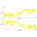 2 PCS/Set D-123 Soldiers Pattern Car Modified Decorative Sticker(Yellow)