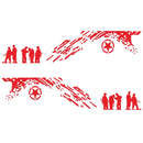 2 PCS/Set D-123 Soldiers Pattern Car Modified Decorative Sticker(Red)