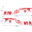2 PCS/Set D-123 Soldiers Pattern Car Modified Decorative Sticker(Red)
