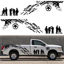 2 PCS/Set D-123 Soldiers Pattern Car Modified Decorative Sticker(Red)