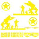 2 PCS/Set D-135 Band of Brothers Pattern Car Modified Decorative Sticker(Yellow)