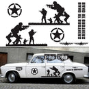 2 PCS/Set D-135 Band of Brothers Pattern Car Modified Decorative Sticker(Red)