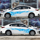 2 PCS/Set D-144 Fire Element Pattern Car Modified Decorative Sticker(Blue)