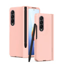 For Samsung Galaxy Z Fold4 Macaron Hinge Phone Case with Stylus Pen Fold Edition & Protective Film(Pink)