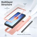 For Samsung Galaxy Z Fold4 Macaron Hinge Phone Case with Stylus Pen Fold Edition & Protective Film(Pink)