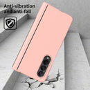 For Samsung Galaxy Z Fold4 Macaron Hinge Phone Case with Stylus Pen Fold Edition & Protective Film(Pink)