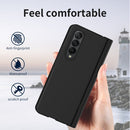 For Samsung Galaxy Z Fold4 Macaron Hinge Phone Case with Stylus Pen Fold Edition & Protective Film(Black)
