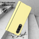 For Samsung Galaxy Z Fold4 Macaron Hinge Phone Case with Stylus Pen Fold Edition & Protective Film(Yellow)