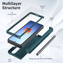 For Samsung Galaxy Z Fold4 Macaron Hinge Phone Case with Stylus Pen Fold Edition & Protective Film(Green)