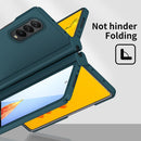 For Samsung Galaxy Z Fold4 Macaron Hinge Phone Case with Stylus Pen Fold Edition & Protective Film(Green)