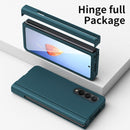 For Samsung Galaxy Z Fold4 Macaron Hinge Phone Case with Stylus Pen Fold Edition & Protective Film(Green)