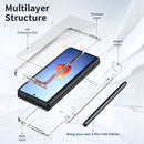 For Samsung Galaxy Z Fold4 Macaron Hinge Phone Case with Stylus Pen Fold Edition & Protective Film(Transparent)