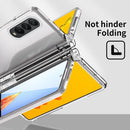 For Samsung Galaxy Z Fold4 Macaron Hinge Phone Case with Stylus Pen Fold Edition & Protective Film(Transparent)