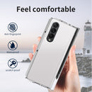 For Samsung Galaxy Z Fold4 Macaron Hinge Phone Case with Stylus Pen Fold Edition & Protective Film(Transparent)