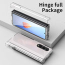For Samsung Galaxy Z Fold4 Macaron Hinge Phone Case with Stylus Pen Fold Edition & Protective Film(Transparent)