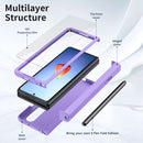 For Samsung Galaxy Z Fold4 Macaron Hinge Phone Case with Stylus Pen Fold Edition & Protective Film(Purple)