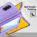 For Samsung Galaxy Z Fold4 Macaron Hinge Phone Case with Stylus Pen Fold Edition & Protective Film(Purple)