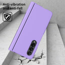 For Samsung Galaxy Z Fold4 Macaron Hinge Phone Case with Stylus Pen Fold Edition & Protective Film(Purple)