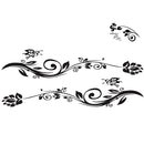 2 PCS/Set D-251 Butterfly Love Flowers Pattern Car Modified Decorative Sticker(Black)