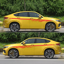 2 PCS/Set D-280 Flame Streak Pattern Car Modified Decorative Sticker(Red)