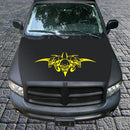 D-299 Skull Pattern Car Modified Hood Decorative Sticker(Yellow)