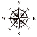 D-366 Compass Pattern Car Modified Decorative Sticker(Black)