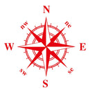 D-366 Compass Pattern Car Modified Decorative Sticker(Red)