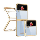 For Samsung Galaxy Z Flip4 Electroplating Transparent Phone Case(Gold)