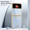 For Samsung Galaxy Z Flip4 Electroplating Transparent Phone Case(Gold)
