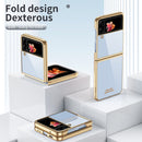 For Samsung Galaxy Z Flip4 Electroplating Transparent Phone Case(Gold)