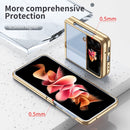 For Samsung Galaxy Z Flip4 Electroplating Transparent Phone Case(Gold)