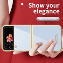 For Samsung Galaxy Z Flip4 Electroplating Transparent Phone Case(Gold)