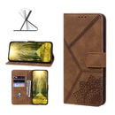 For Samsung Galaxy A20 / A30 Geometric Mandala Embossed Leather Phone Case(Brown)