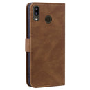 For Samsung Galaxy A20 / A30 Geometric Mandala Embossed Leather Phone Case(Brown)