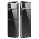 For Samsung Galaxy Z Flip4 PC Folding Electroplating Transparent Phone Case(Black)