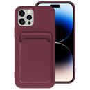 For iPhone 14 Pro Max TPU + Flannel Lining Card Slots Phone Case (Dark Purple)