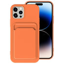 TPU + Flannel Lining Card Slots Phone Case For iPhone 14 Pro(Orange)