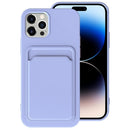 TPU + Flannel Lining Card Slots Phone Case For iPhone 14 Pro(Light Purple)