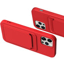 TPU + Flannel Lining Card Slots Phone Case For iPhone 14 Pro(Pink Orange)