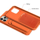 TPU + Flannel Lining Card Slots Phone Case For iPhone 14 Pro(Orange)