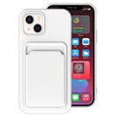 For iPhone 14 Plus TPU + Flannel Lining Card Slots Phone Case (White)