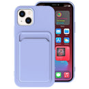 For iPhone 14 TPU + Flannel Lining Card Slots Phone Case (Light Purple)