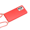 For Samsung Galaxy A53 Wheat Straw Material + TPU Protective Case with Lanyard(Red)