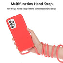 For Samsung Galaxy A53 Wheat Straw Material + TPU Protective Case with Lanyard(Red)