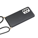 For Samsung Galaxy A53 Wheat Straw Material + TPU Protective Case with Lanyard(Black)