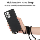 For Samsung Galaxy A53 Wheat Straw Material + TPU Protective Case with Lanyard(Black)