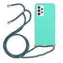 For Samsung Galaxy A53 Wheat Straw Material + TPU Protective Case with Lanyard(Green)