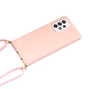 For Samsung Galaxy A53 Wheat Straw Material + TPU Protective Case with Lanyard(Pink)