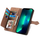 For iPhone 13 Embossed Flower Shockproof Leather Phone Case(Brown)